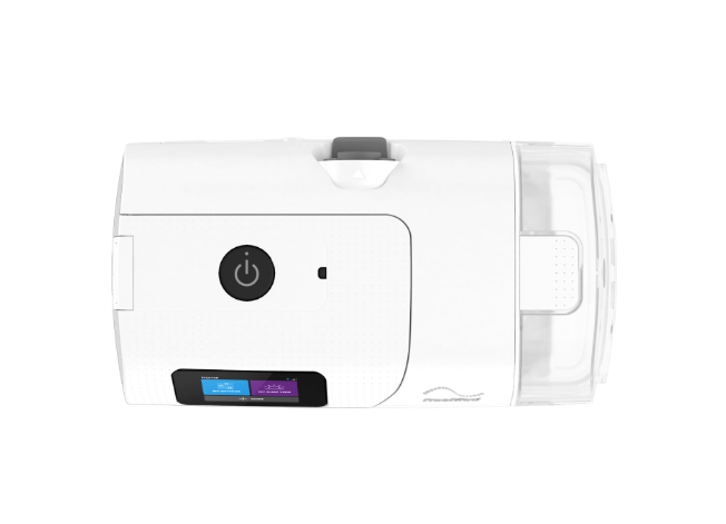 Top view of AirCurve 11 VAuto with SlimLine tubing and accessories